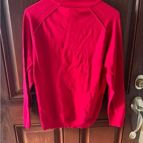 NWT Peter Millar Womens Rouge Hepburn Stripe Sport Turtleneck Sweater XL Red - Picture 3 of 5